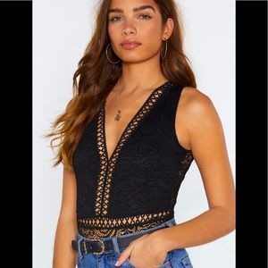Nasty Gal Ladder On Lace Bodysuit